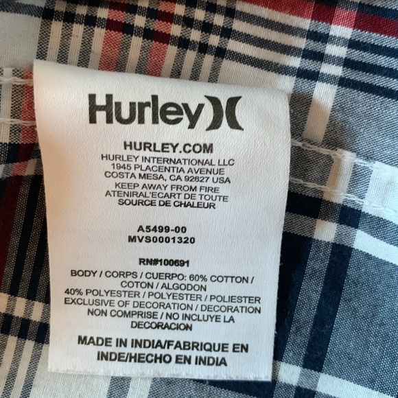 Hurley men’s button down shirt long sleeve size medium classic office preppy - Picture 13 of 14